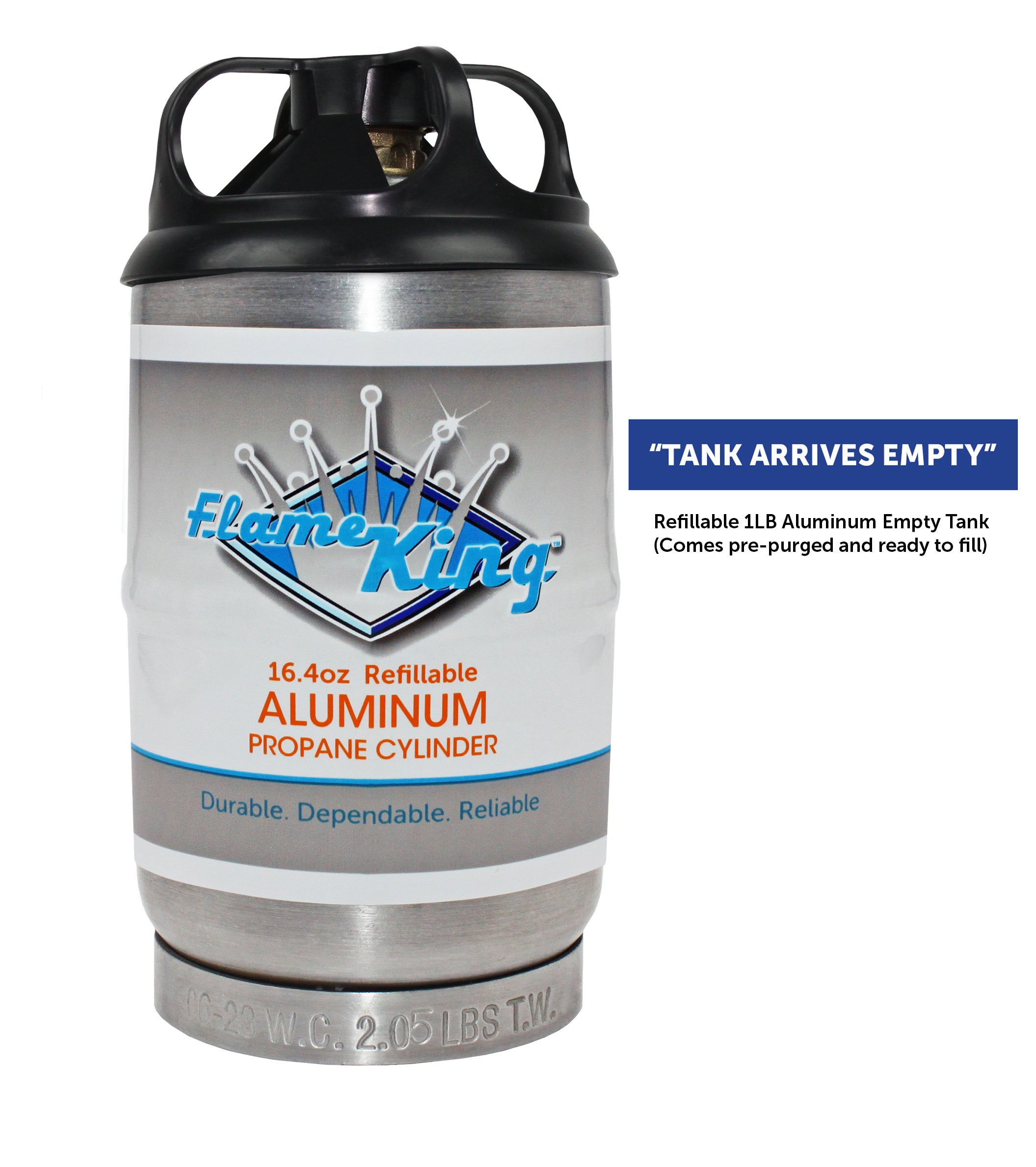 Flame King 2 pack Aluminum Eco Friendly Sustainable 1lb Empty Refillable Propane Tank LP Cylinder - We The Collective