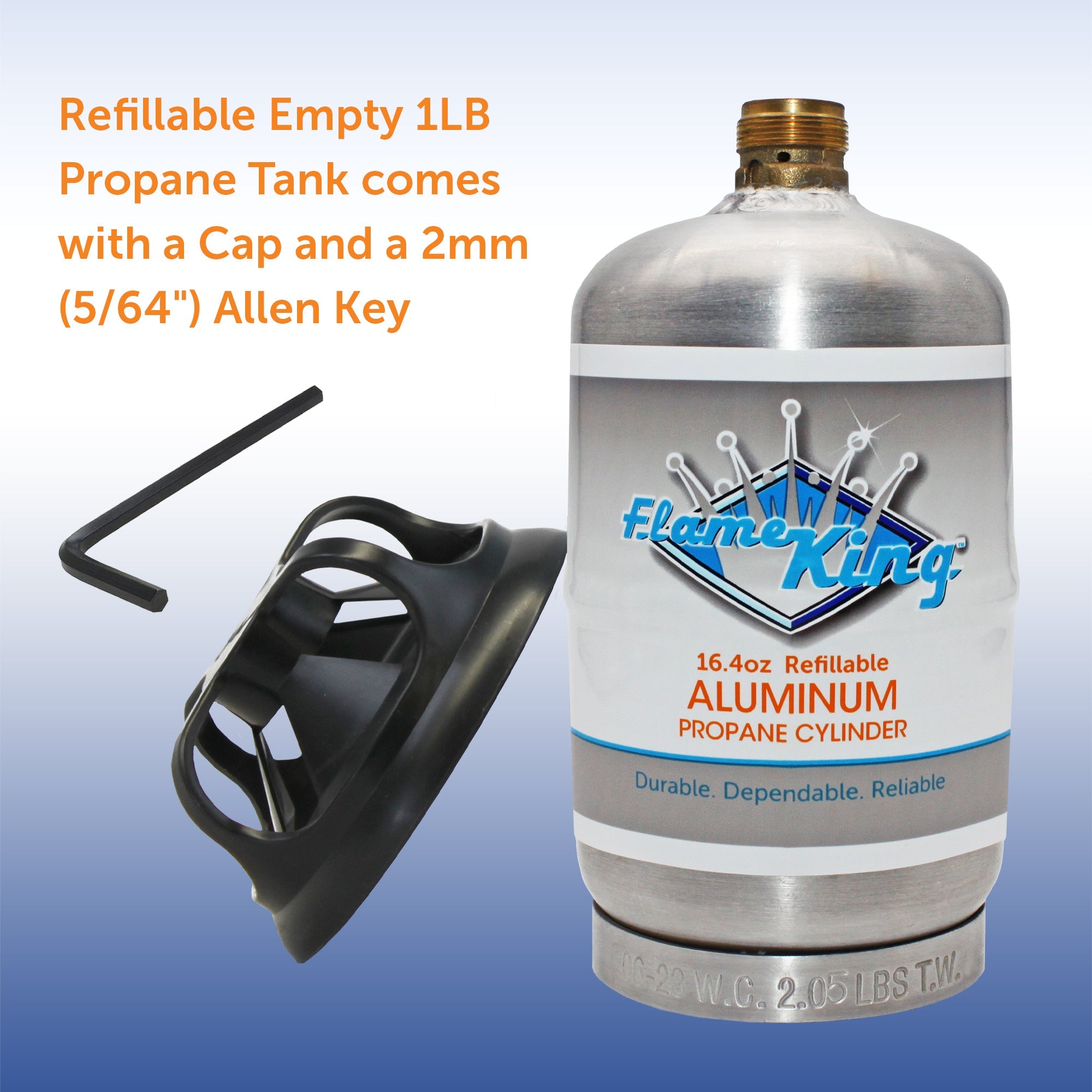 Flame King 2 pack Aluminum Eco Friendly Sustainable 1lb Empty Refillable Propane Tank LP Cylinder - We The Collective