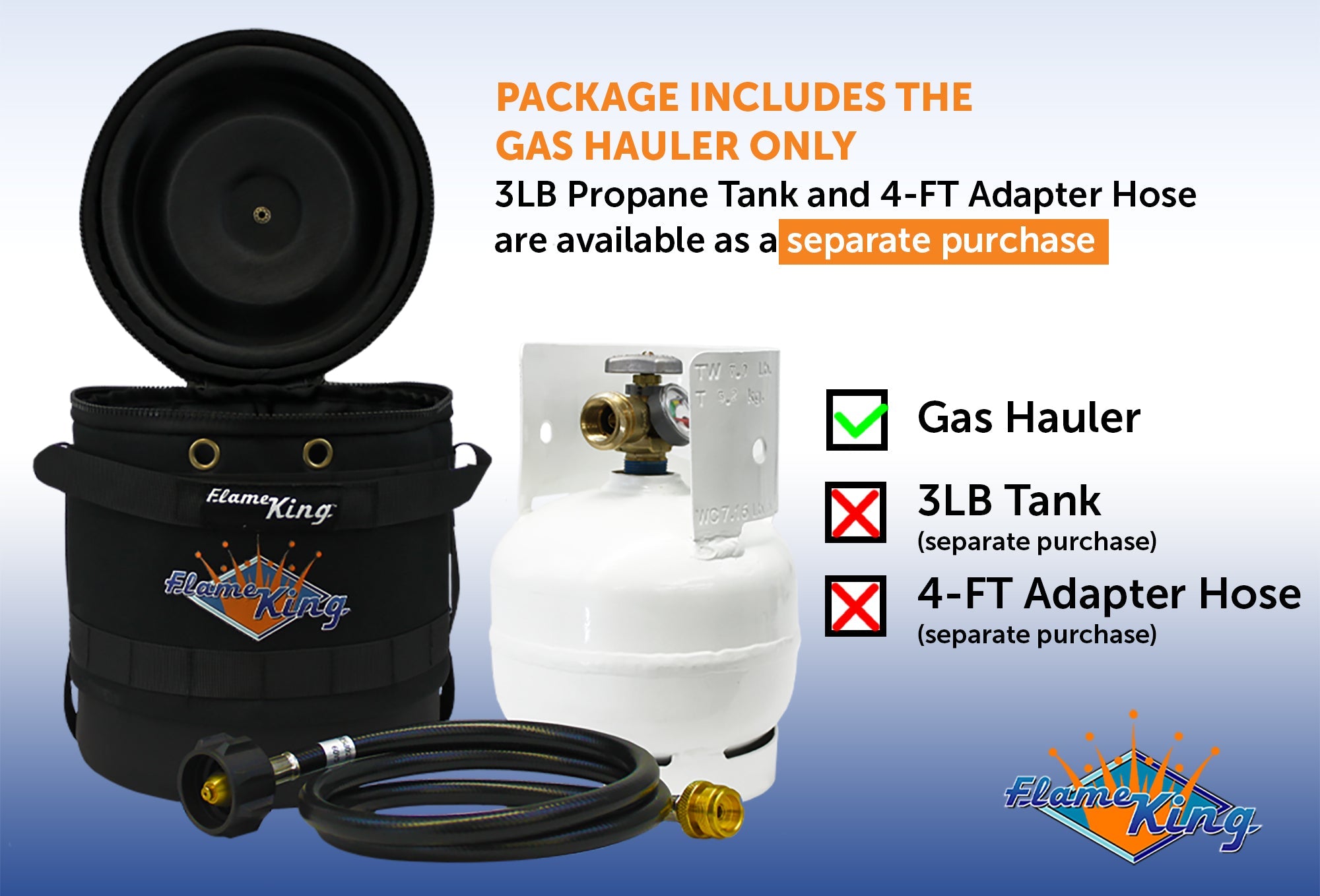Flame King Propane Gas Hauler for 3lb Propane Tank Insulated Protective Carry Case - We The Collective