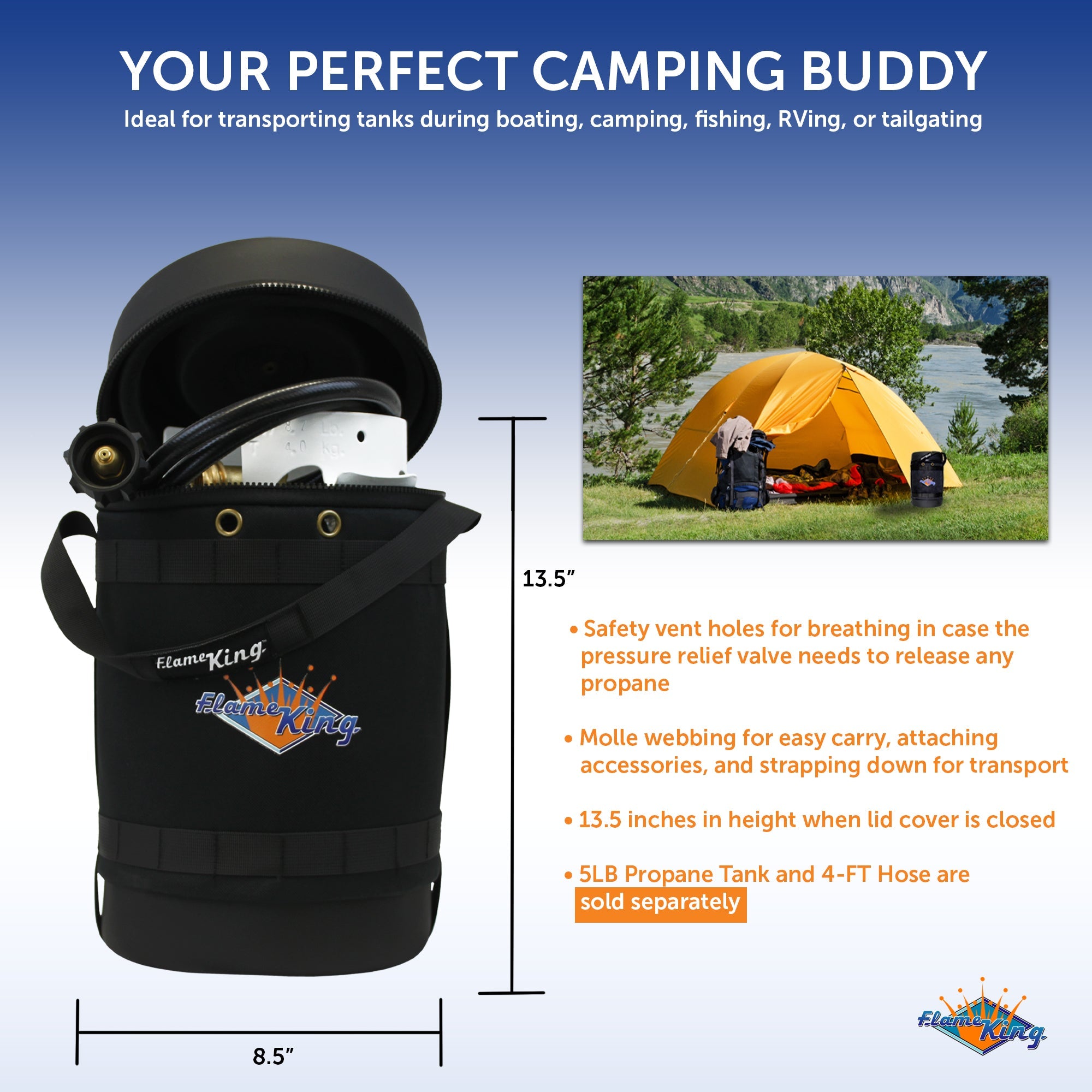 Flame King Propane Gas Hauler for 5lb Propane Tank Insulated Protective Carry Case - We The Collective