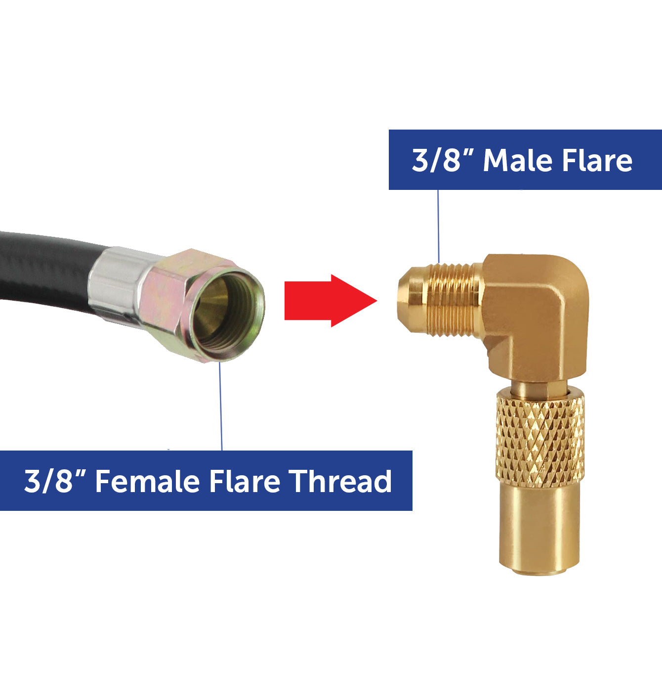 Flame King Elbow Adapter with 3/8" Male Flare for 17" or 22" Griddle - We The Collective
