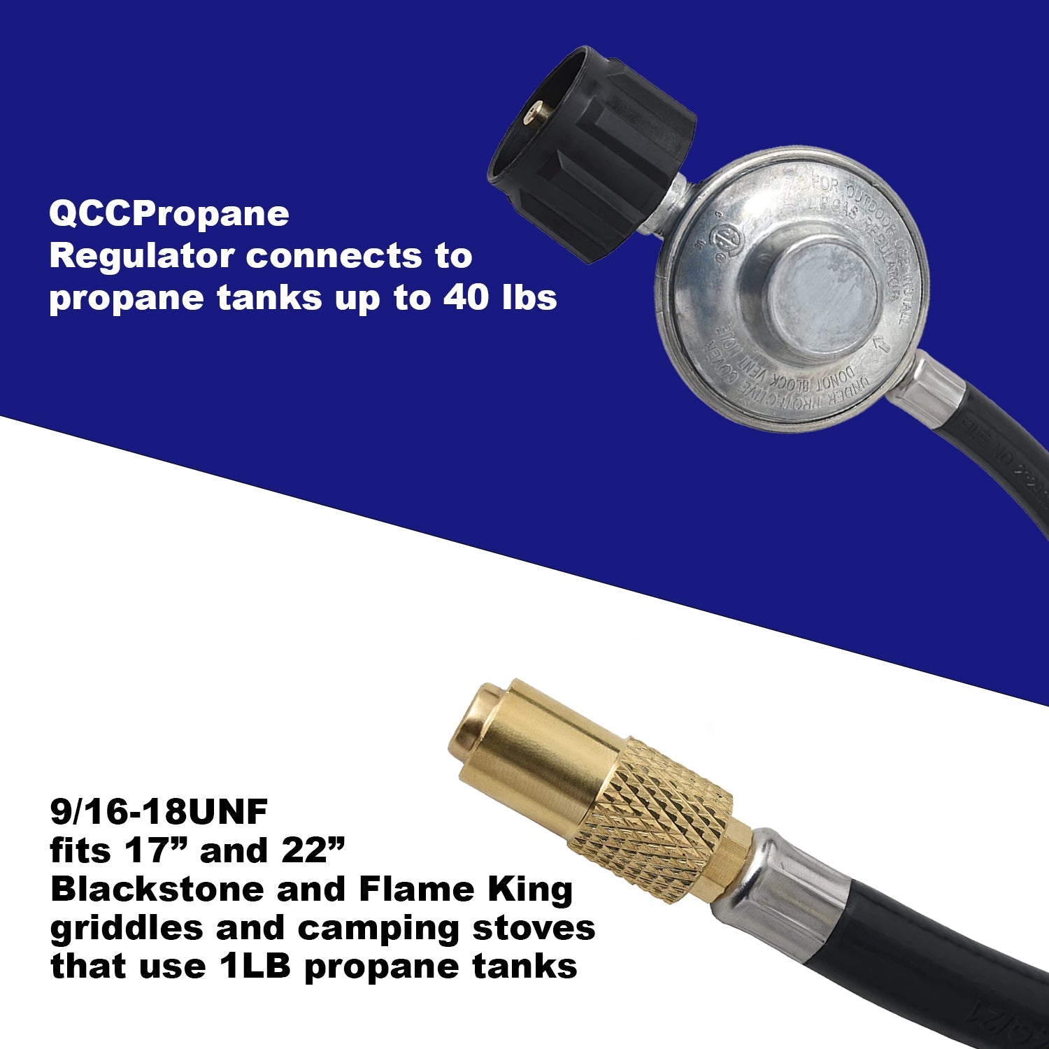 Flame King Regulator Hose Adapter Connect to 20Lb Tank for 17 and 22 inch Tabletop Grill Griddle, 6 Feet - We The Collective