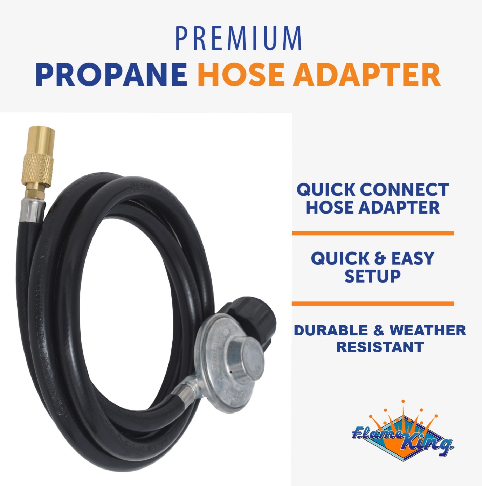 Flame King Regulator Hose Adapter Connect to 20Lb Tank for 17 and 22 inch Tabletop Grill Griddle, 6 Feet - We The Collective