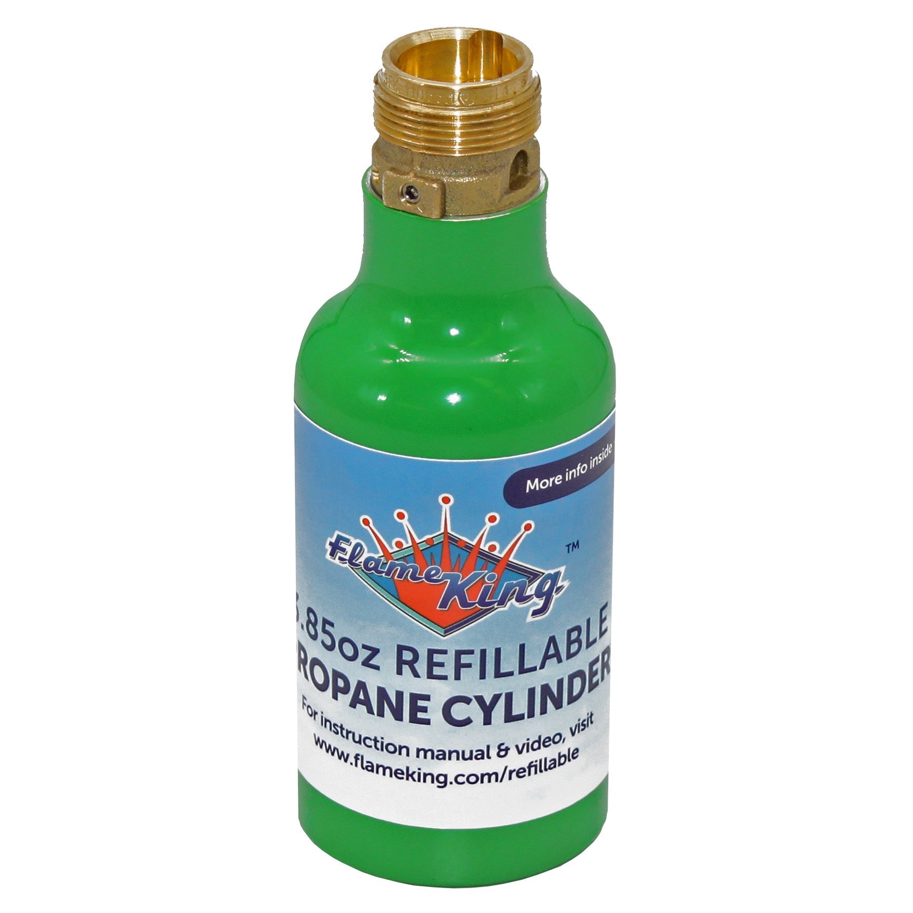 Flame King 2-pack eco-friendly 1/4 lb refillable mini propane tanks, suitable for camping and outdoor cooking.