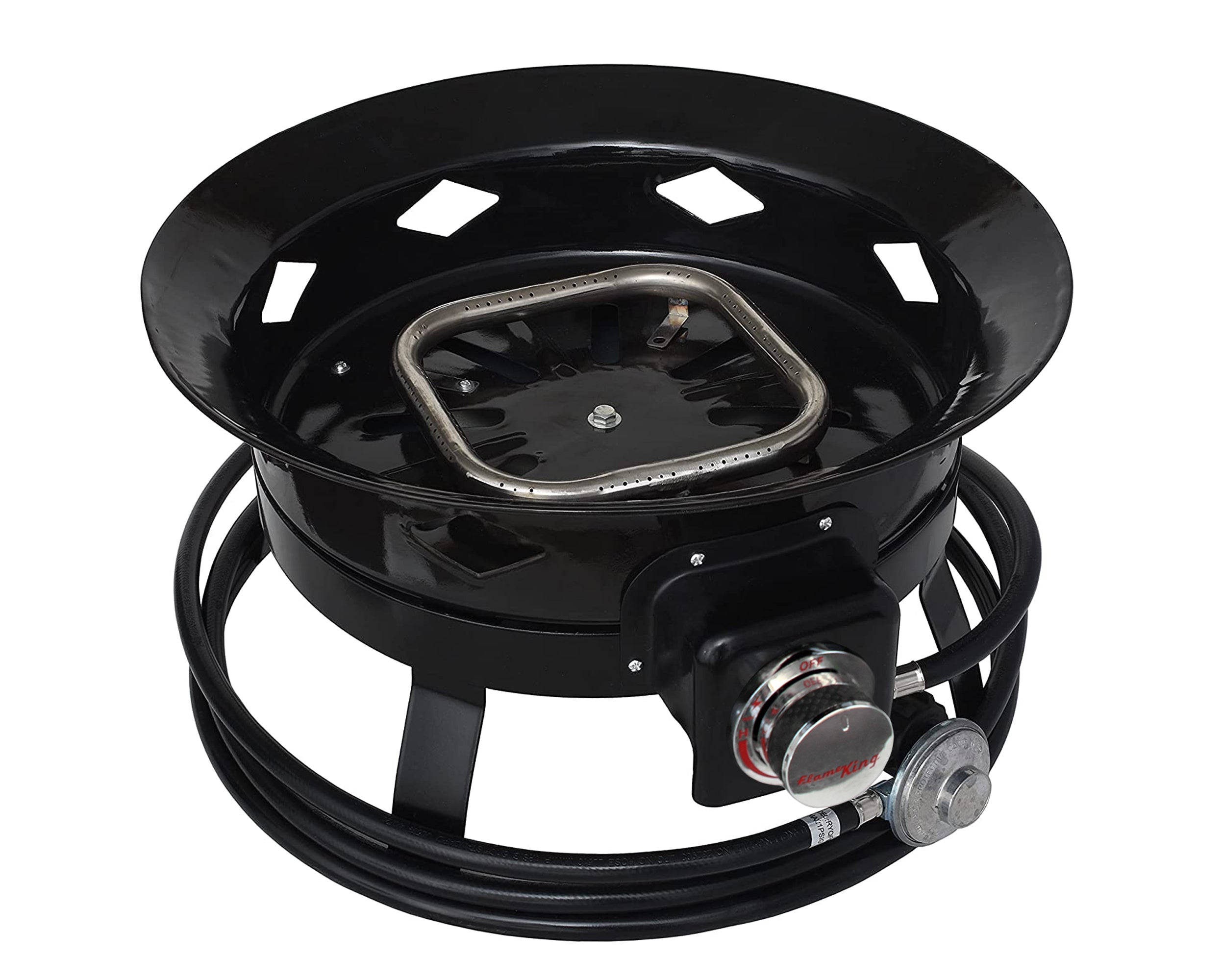Flame King Outdoor Portable Propane Gas 19″ Fire Pit Bowl with Self Igniter Cover Carry Straps - OVERLANDERS Outfitter