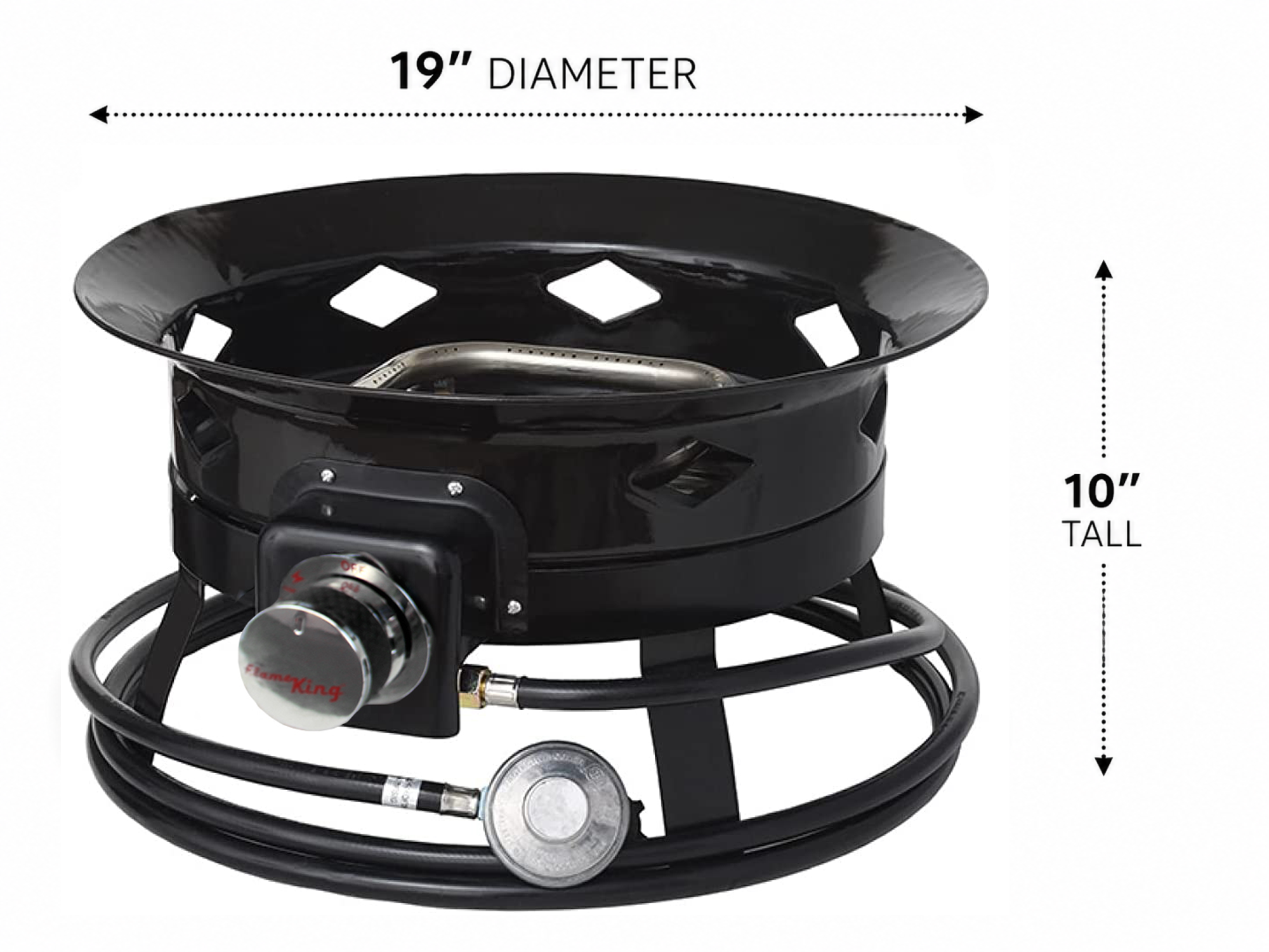 Flame King Outdoor Portable Propane Gas 19″ Fire Pit Bowl with Self Igniter Cover Carry Straps - OVERLANDERS Outfitter