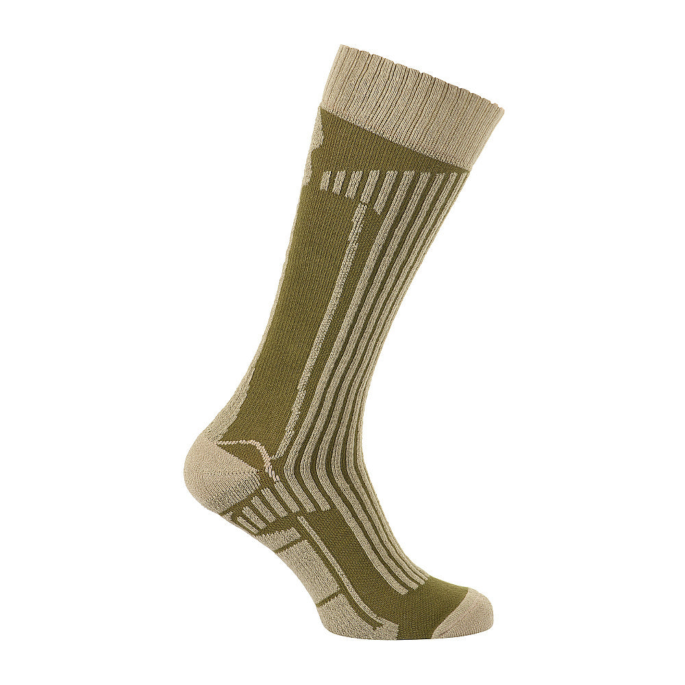 M-Tac mid calf socks made with Coolmax fabric in a long design, showcasing breathable and moisture-wicking features.
