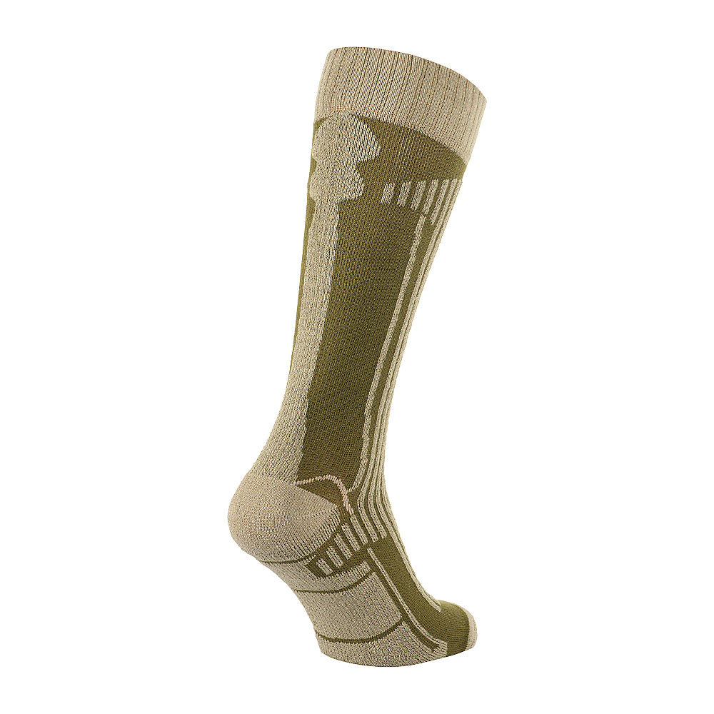 M-Tac mid calf socks made of Coolmax material, featuring a long design and breathable fabric for comfort.