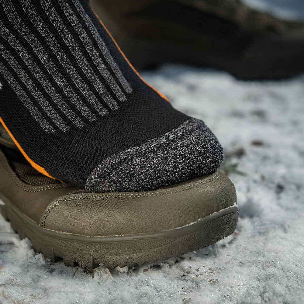 M-TAC mid calf socks made with Coolmax material, featuring a long design for comfort and breathability.
