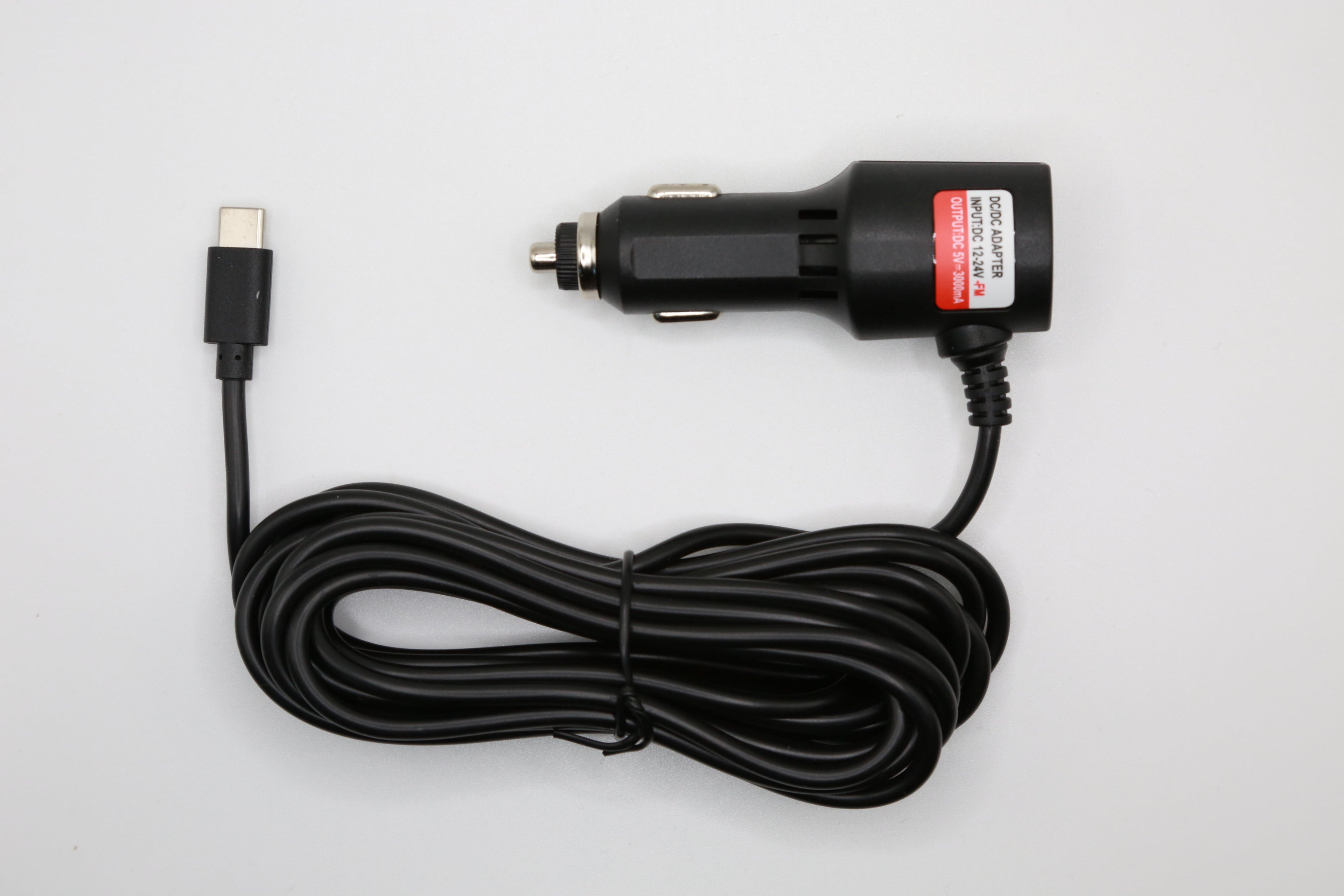 Rexing FM Type-C Charger for dash cams, compatible with CPStream, CPDuo, and Pro models, shown connected to a dash cam.