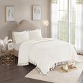 Full/Queen 100-Percent Cotton Chenille Bedspread with Fringe Hem in Off-White - OVERLANDERS Outfitter