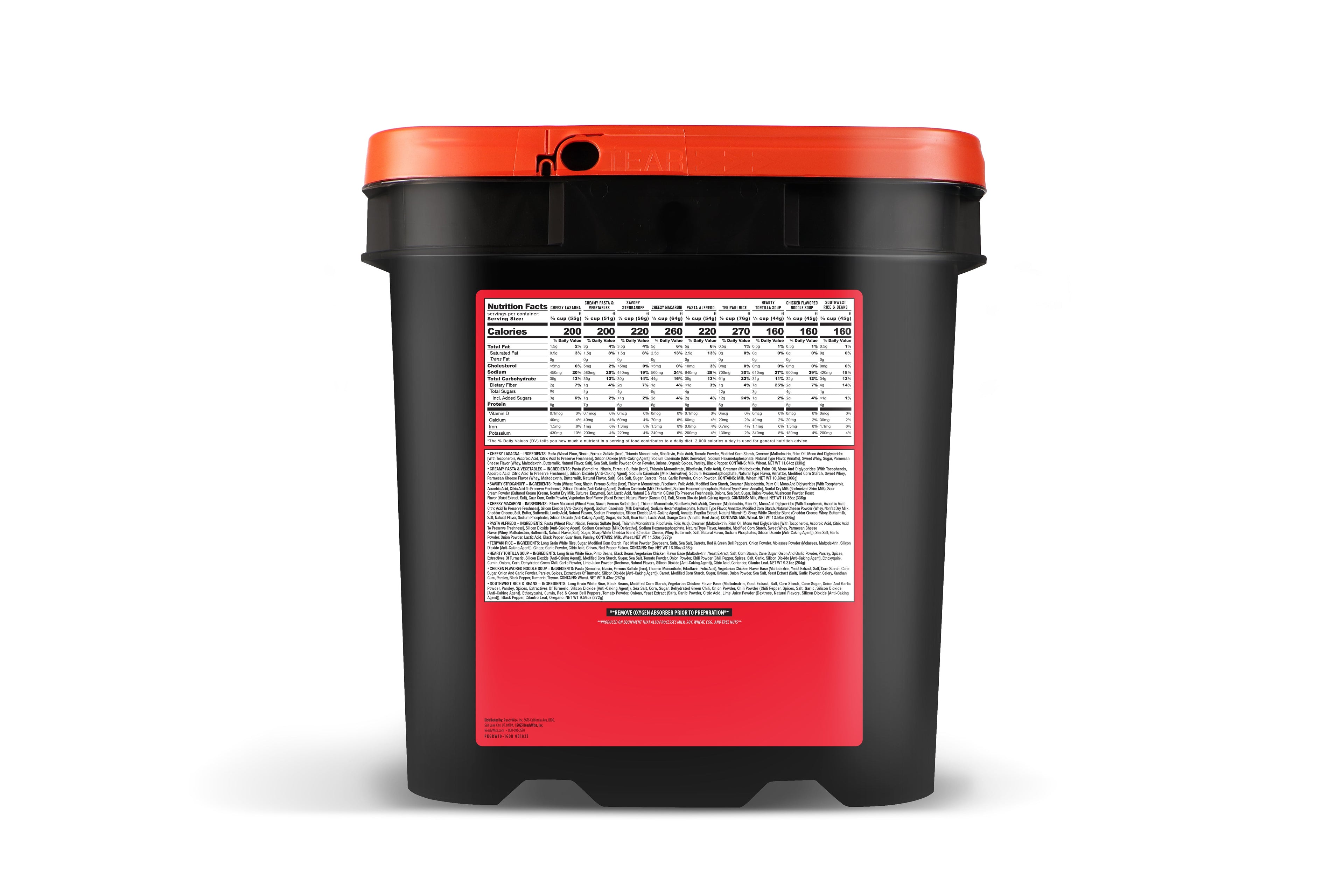 60 Serving Entree Only Grab n Go Bucket - OVERLANDERS Outfitter