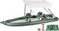 Inflatable FishSkiff™ fishing boat with two-person swivel seat and canopy by Backcountry Sportsman