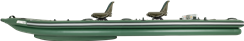 Backcountry Sportsman FSK16 FishSkiff inflatable fishing boat start-up package with paddles and accessories on water.