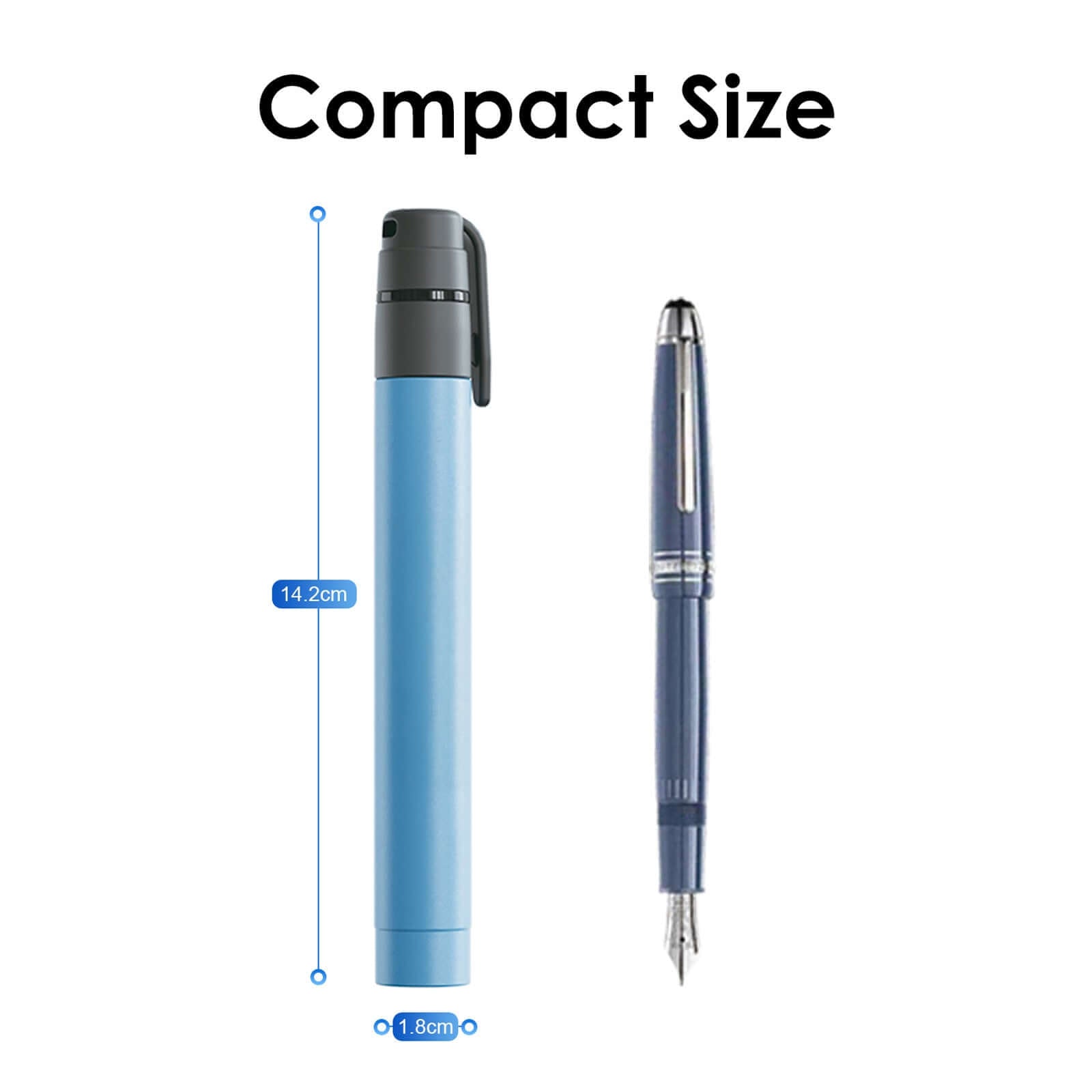 Two HygieniSafe Ultra Compact Water Purification Straws by quakekits.com, showing the sleek, portable design for clean drinking water.