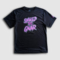 Black Faultline395 Shred the Gnar sustainable T-shirt with graphic design, casual fit, and eco-friendly fabric.