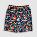 Faultline395 Crowley Stretch Shorts with fish decorative design, lightweight and comfortable casual shorts for warm weather.
