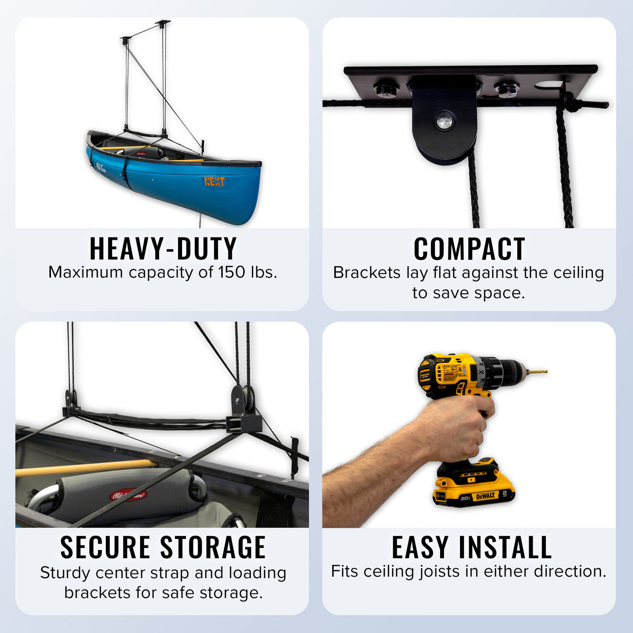 Cargo Box Ceiling Hoist | Holds up to 150 lbs | 14' Lift - OVERLANDERS Outfitter