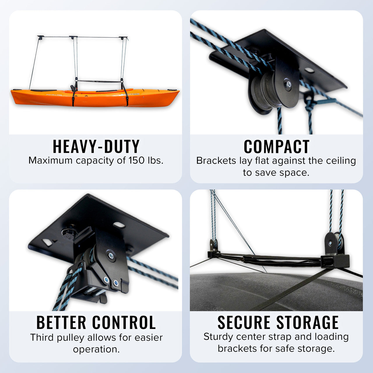 EasyLift Kayak Hoist | Holds up to 150 lbs - OVERLANDERS Outfitter