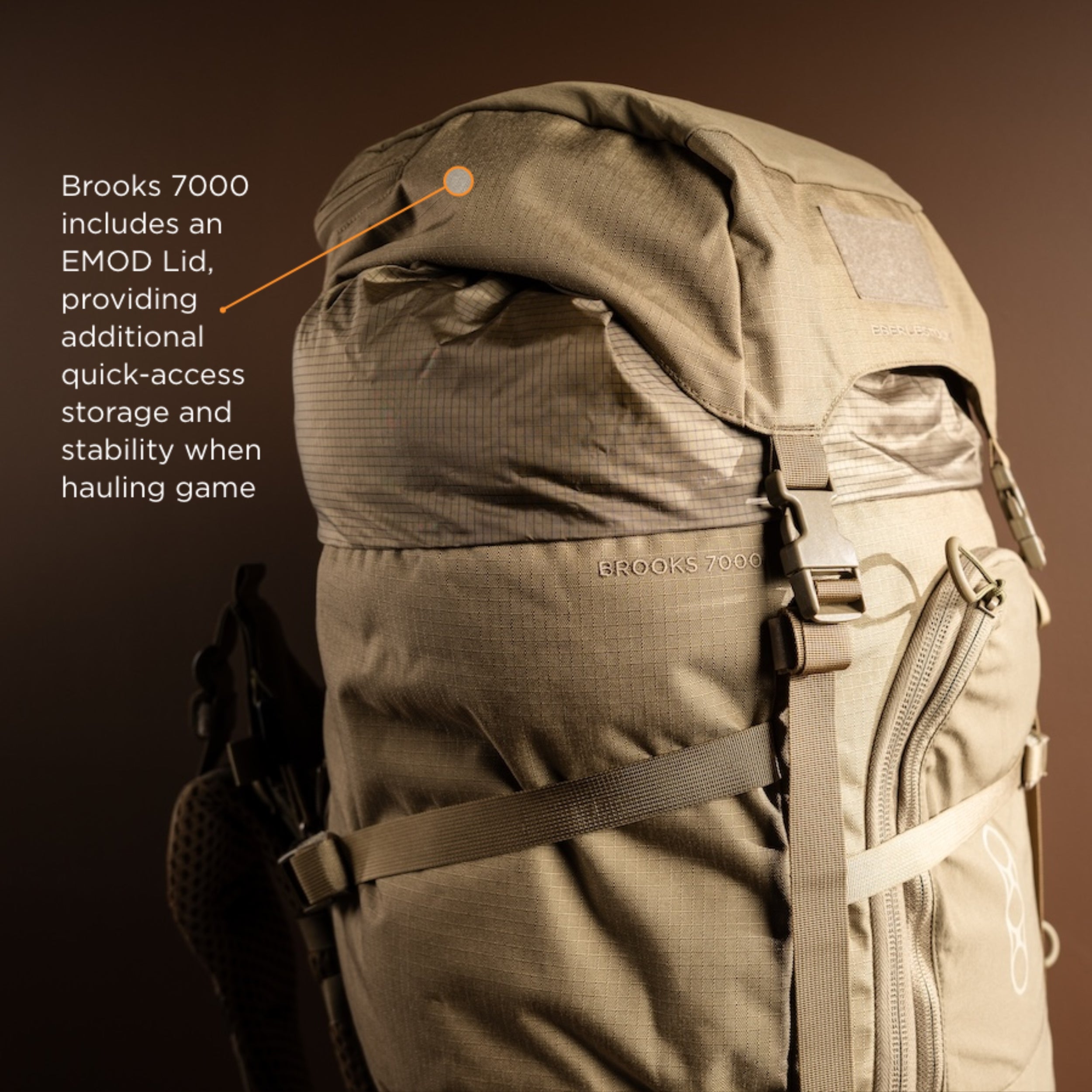 Eberlestock Brooks 7000 - Lightweight w/ EMOD Lid & Hydration Bladder Sleeve - OVERLANDERS Outfitter