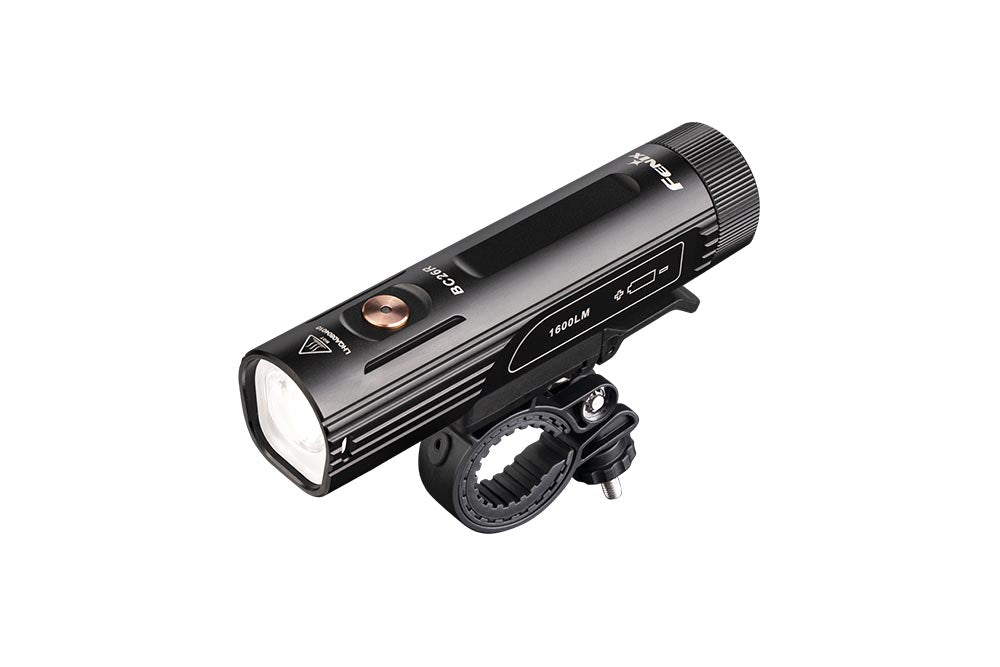Fenix BC26R LED bike light with bright illumination, durable design, and adjustable mounting for cycling adventures.