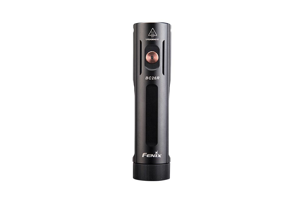 Fenix BC26R LED bike light with a sleek design and adjustable brightness settings for cycling at night.