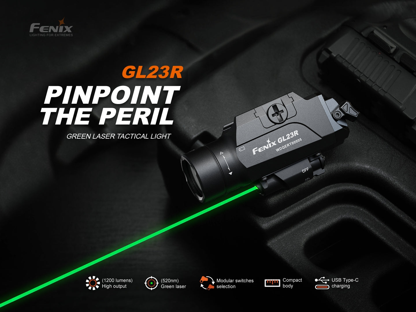 Fenix GL23R Green Laser Tactical Light - We The Collective
