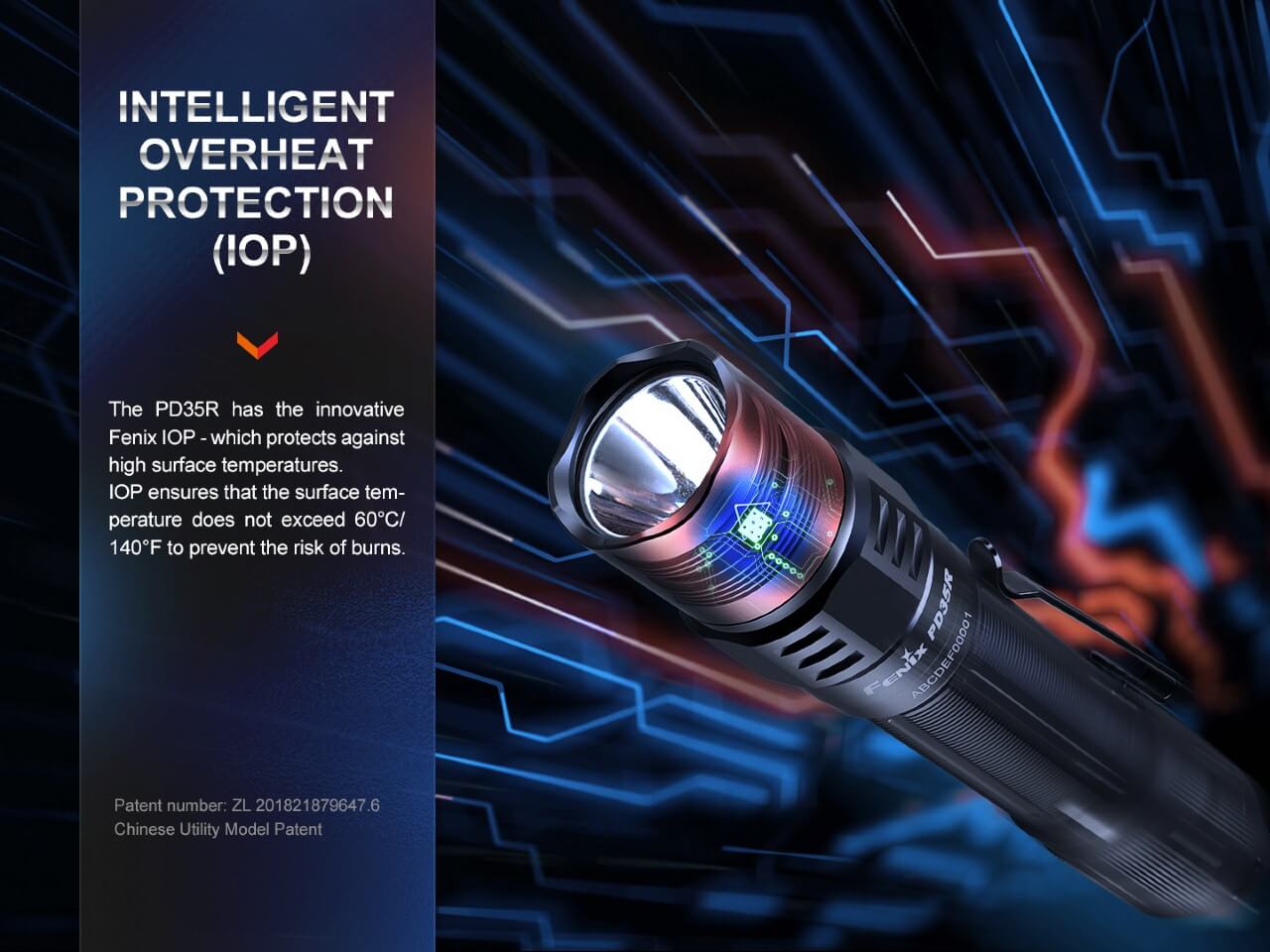 Fenix PD35R compact rechargeable tactical flashlight with rugged design and bright beam, ideal for outdoor use.