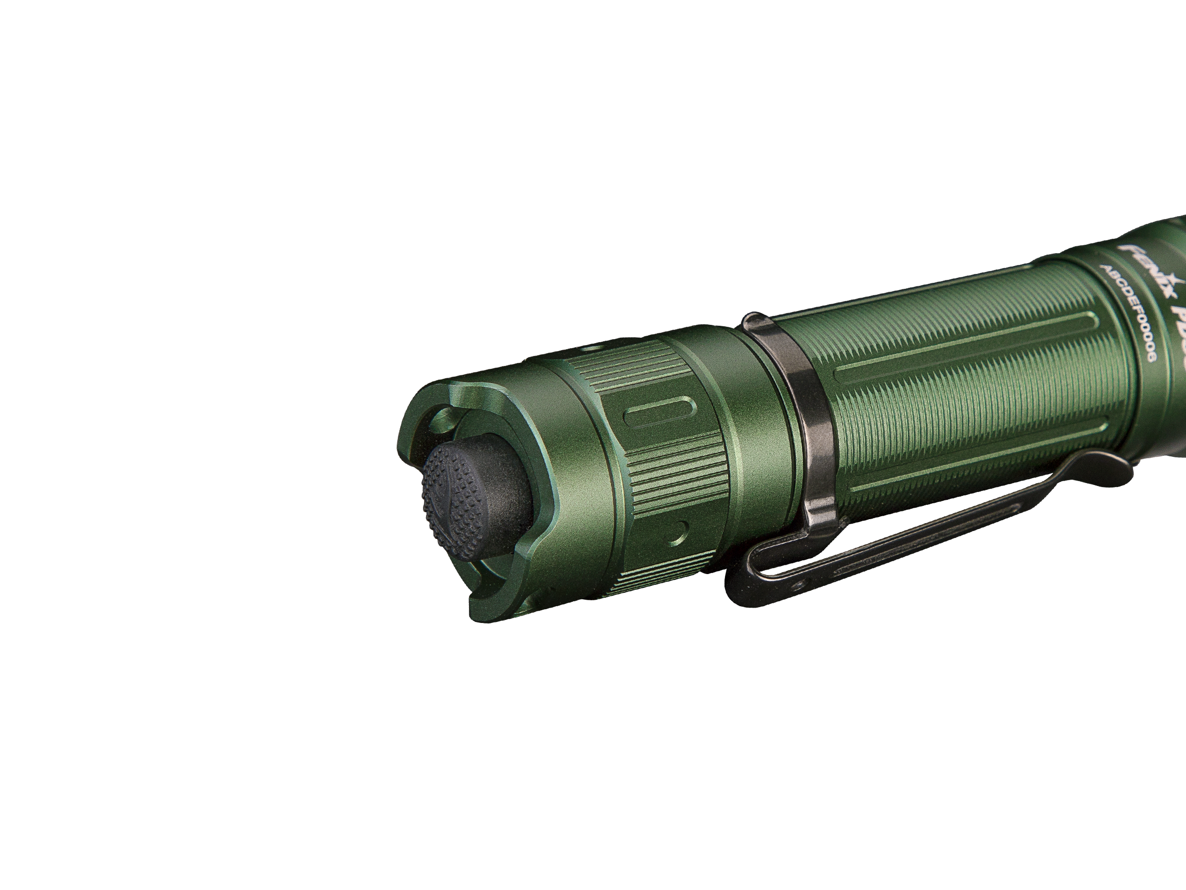 Green Fenix PD35 V3.0 tactical flashlight with tail switch and 1700 lumens, designed for everyday carry and outdoor use.
