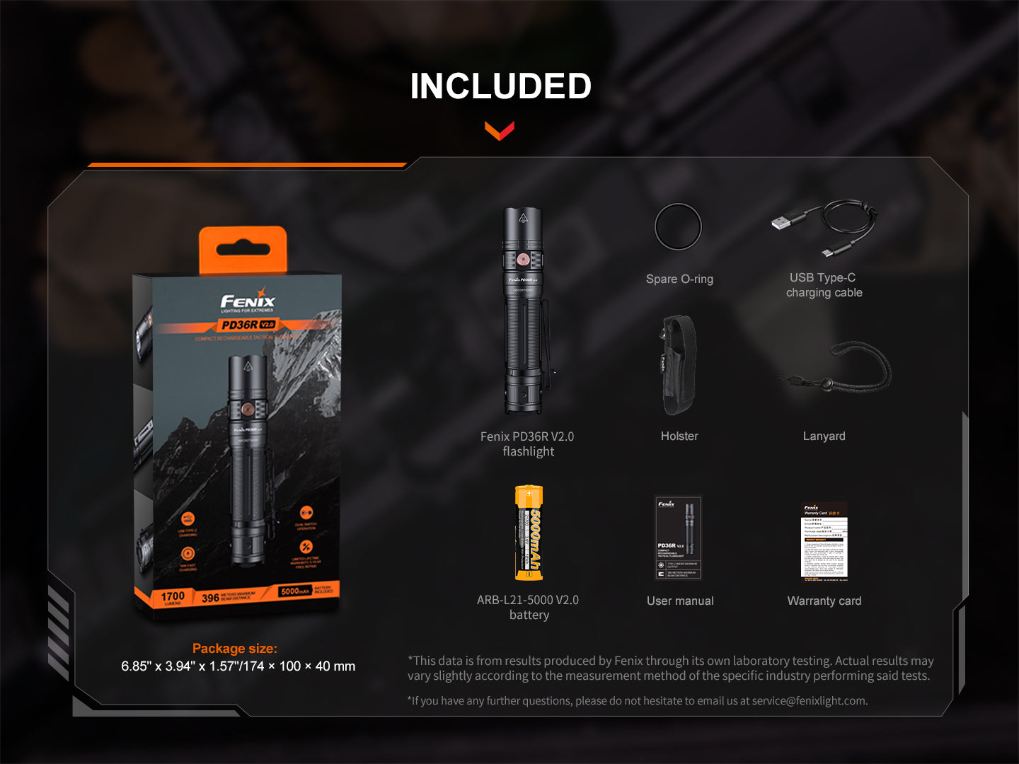 Fenix PD36R V2 Compact Rechargeable Tactical Flashlight - 1700 Lumens - We The Collective