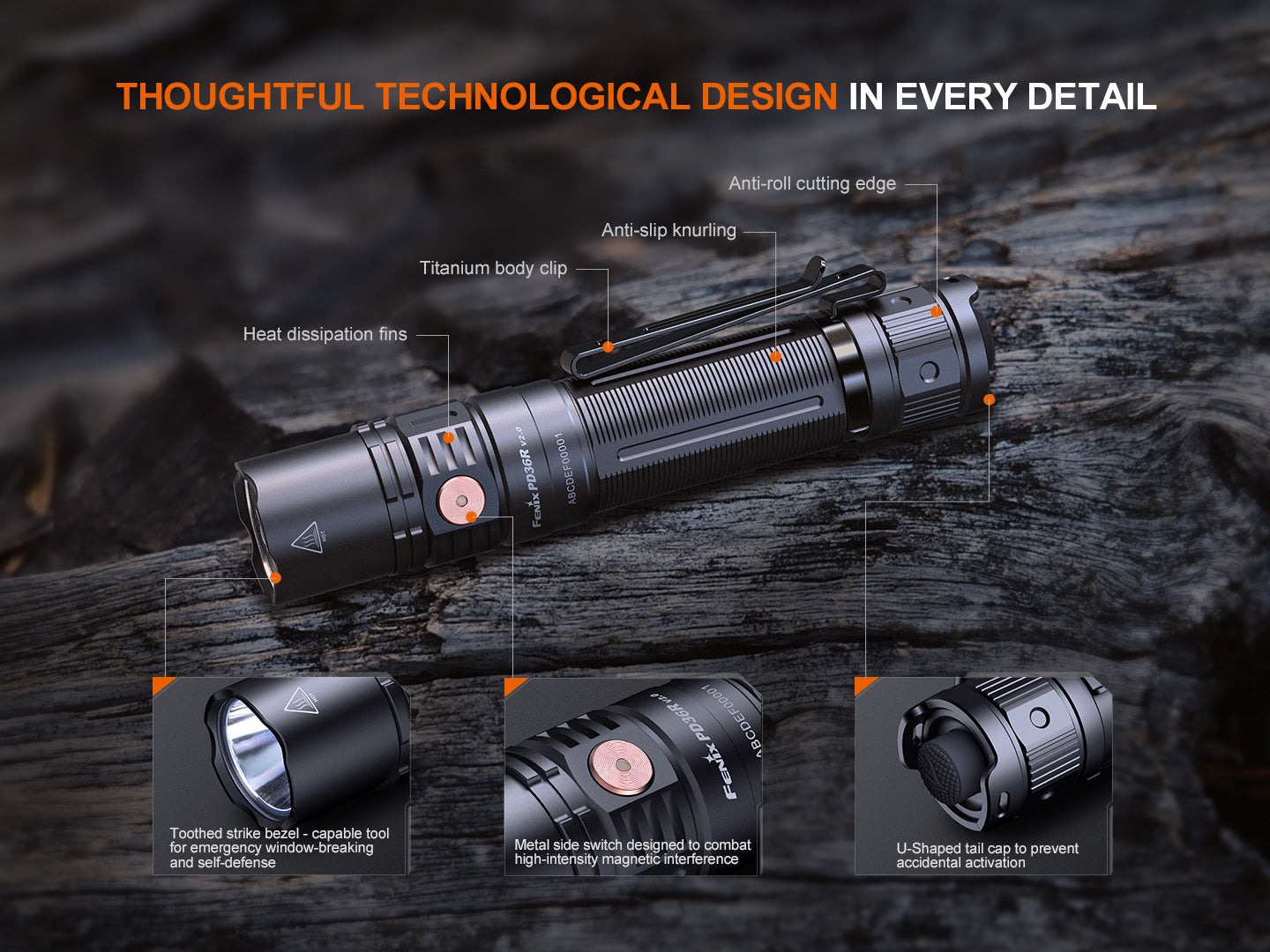 Fenix PD36R V2 Compact Rechargeable Tactical Flashlight - 1700 Lumens - We The Collective