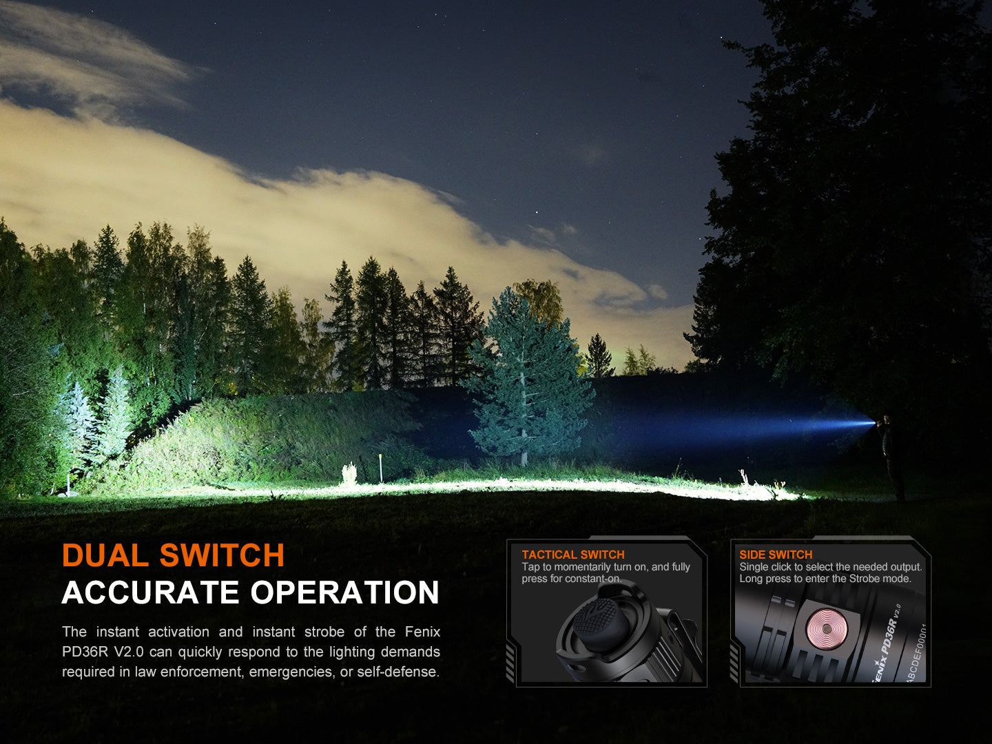 Fenix PD36R V2 Compact Rechargeable Tactical Flashlight - 1700 Lumens - We The Collective