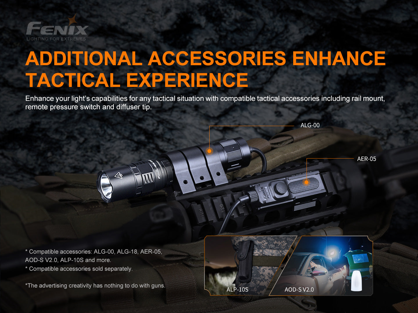 Fenix PD36 TAC tactical flashlight with accessories, showcasing a compact design and bright 3000 lumens output.