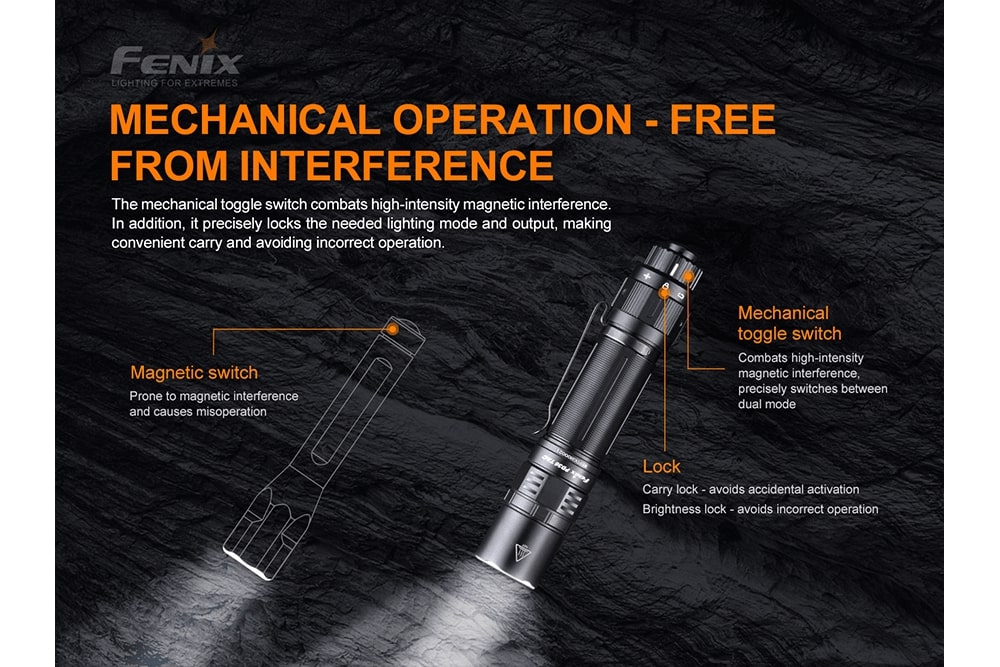 Fenix PD36 TAC tactical flashlight with a sleek design, showcasing its durable body and bright 3000 lumens output.