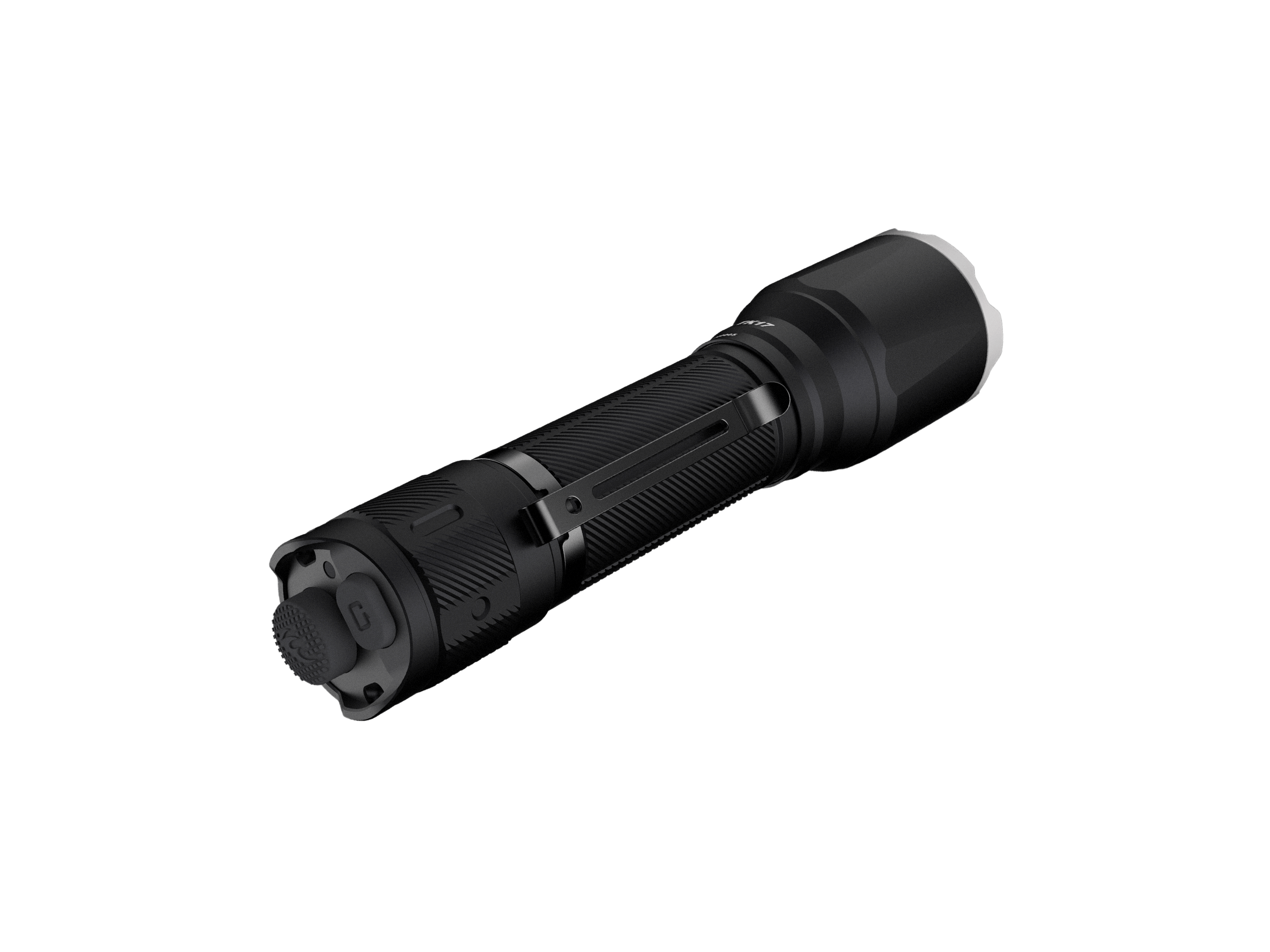 Fenix TK17 tactical flashlight with dual switch, showcasing its robust design and bright LED light features.