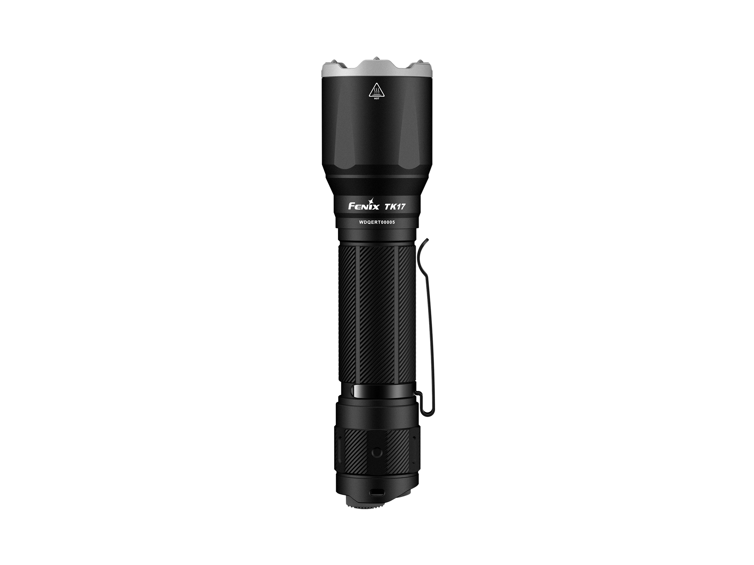 Fenix TK17 tactical flashlight with dual switch, showcasing sleek design and durable construction on a neutral background.