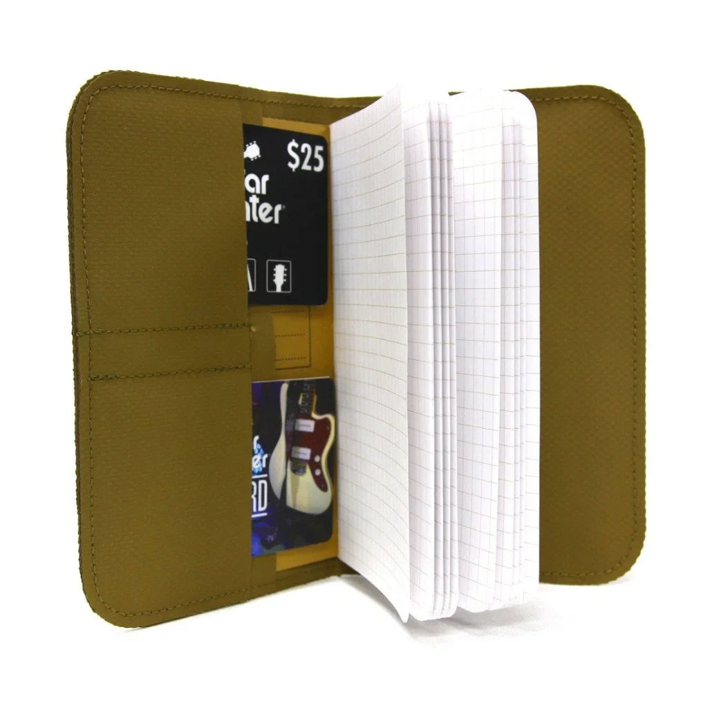 Recycled Firefighter Field Notes Wallet made of recycled materials, slim design with multiple card slots and durable construction.