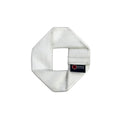 Recycled Firefighter Fire Hose Dog Frisbee JR, a durable white dog toy made from recycled fire hose material.