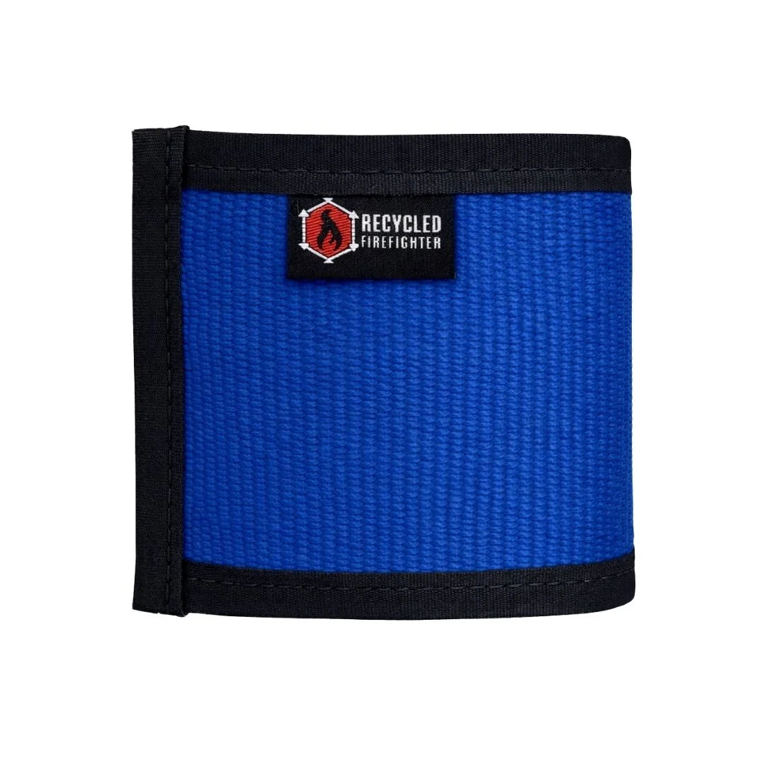Blue Firehose Drink Sleeve by Recycled Firefighter, a durable, insulated sleeve designed to keep beverages cold or hot.