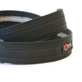 Black Fire Hose EDC Belt by Recycled Firefighter, showcasing durable material and a sturdy buckle design.
