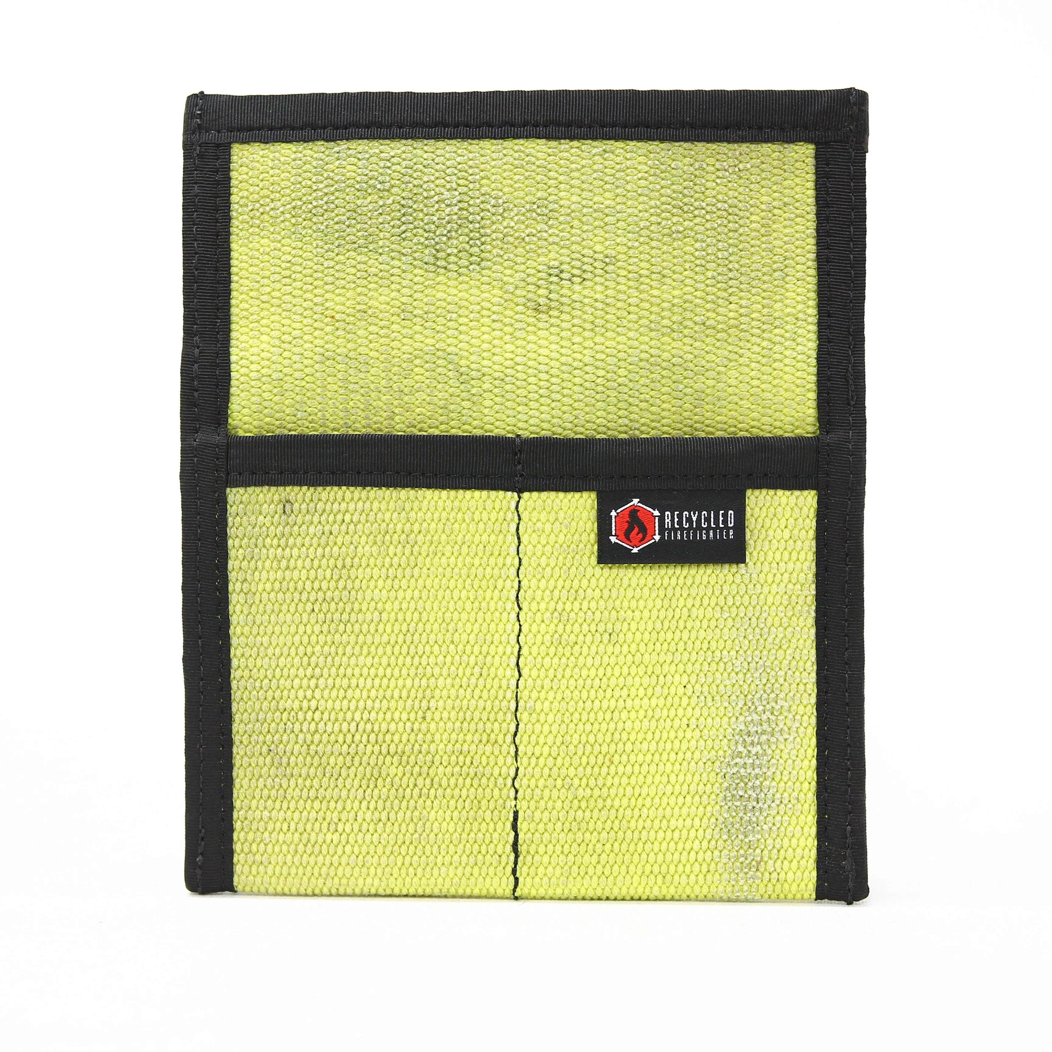 Recycled Firefighter fire hose tool pouch featuring durable material and multiple compartments for organization.