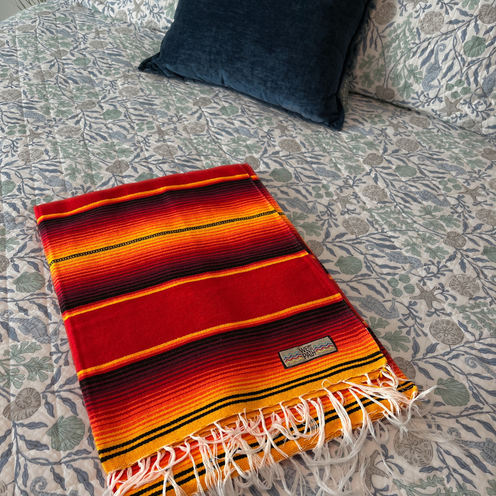 Isla Serape Red Fire blanket - OVERLANDERS Outfitter
