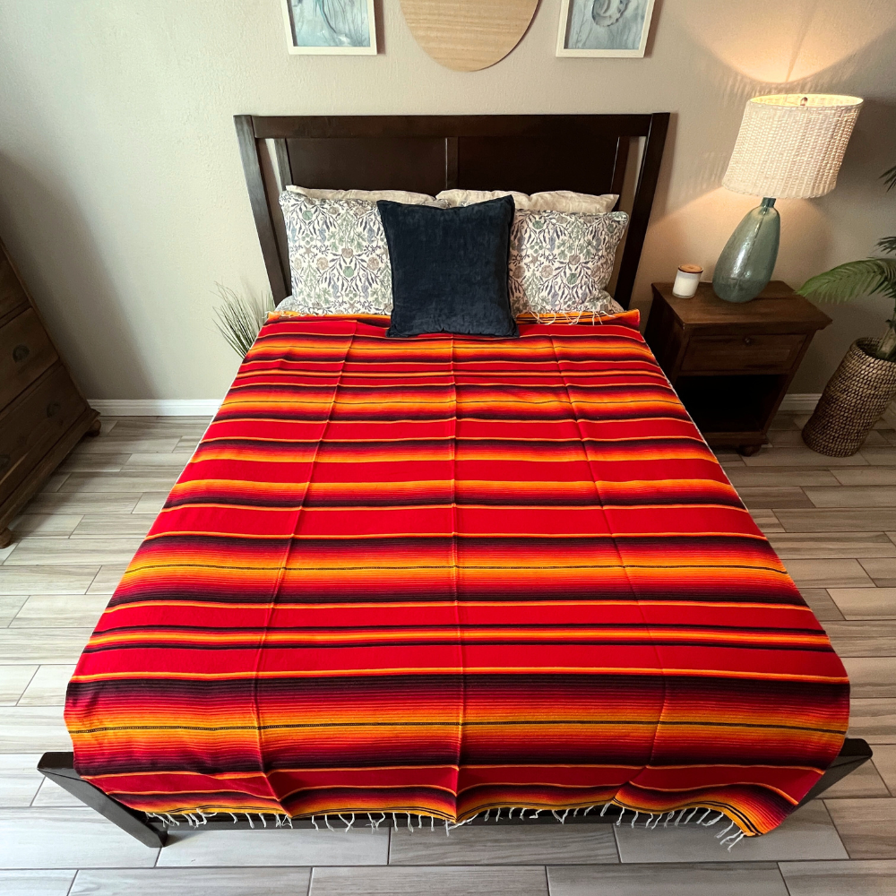 Isla Serape Red Fire blanket - OVERLANDERS Outfitter
