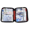 Softsided first aid kit with 186 pieces, including bandages, ointments, and medical supplies for emergency use.