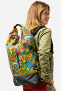 FisheWear Boho Bass Backpack dry bag with adjustable straps and waterproof material, designed for outdoor and water activities.