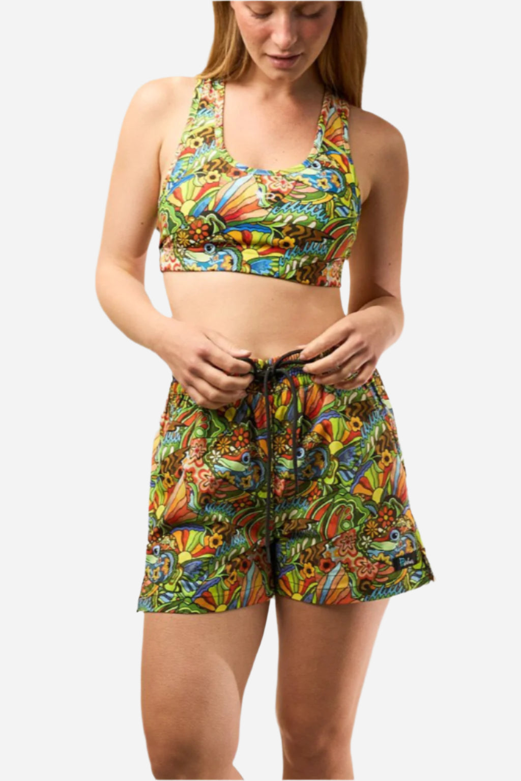 FisheWear Boho Bass River Shorts in lightweight fabric with a relaxed fit, featuring a bohemian print and adjustable waistband.