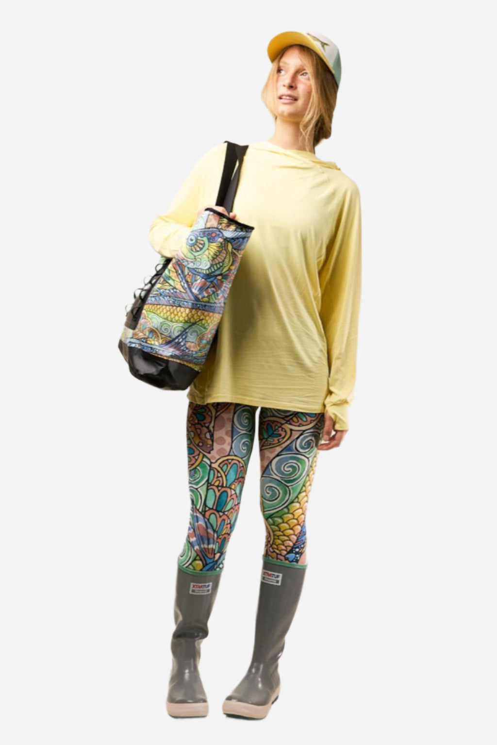Yellow Stonefly Sunshirt by FisheWear, lightweight sun protection shirt with long sleeves and sun-safe fabric for outdoor activities.