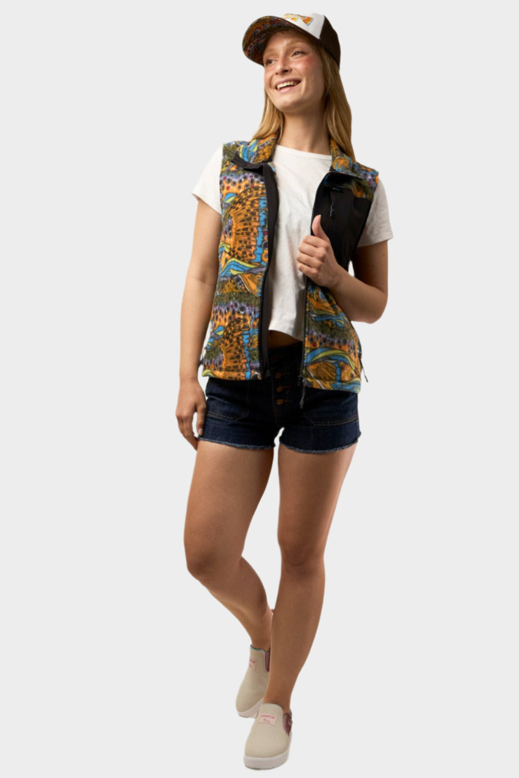 FisheWear Unbound brown fleece vest with a cozy, textured fleece fabric, lightweight and stylish for casual wear.