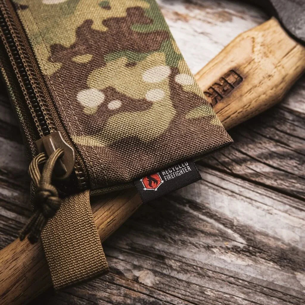 Recycled Firefighter Truckie large gear pouch with flat zipper closure, durable recycled material, and multiple compartments for organizing tools.