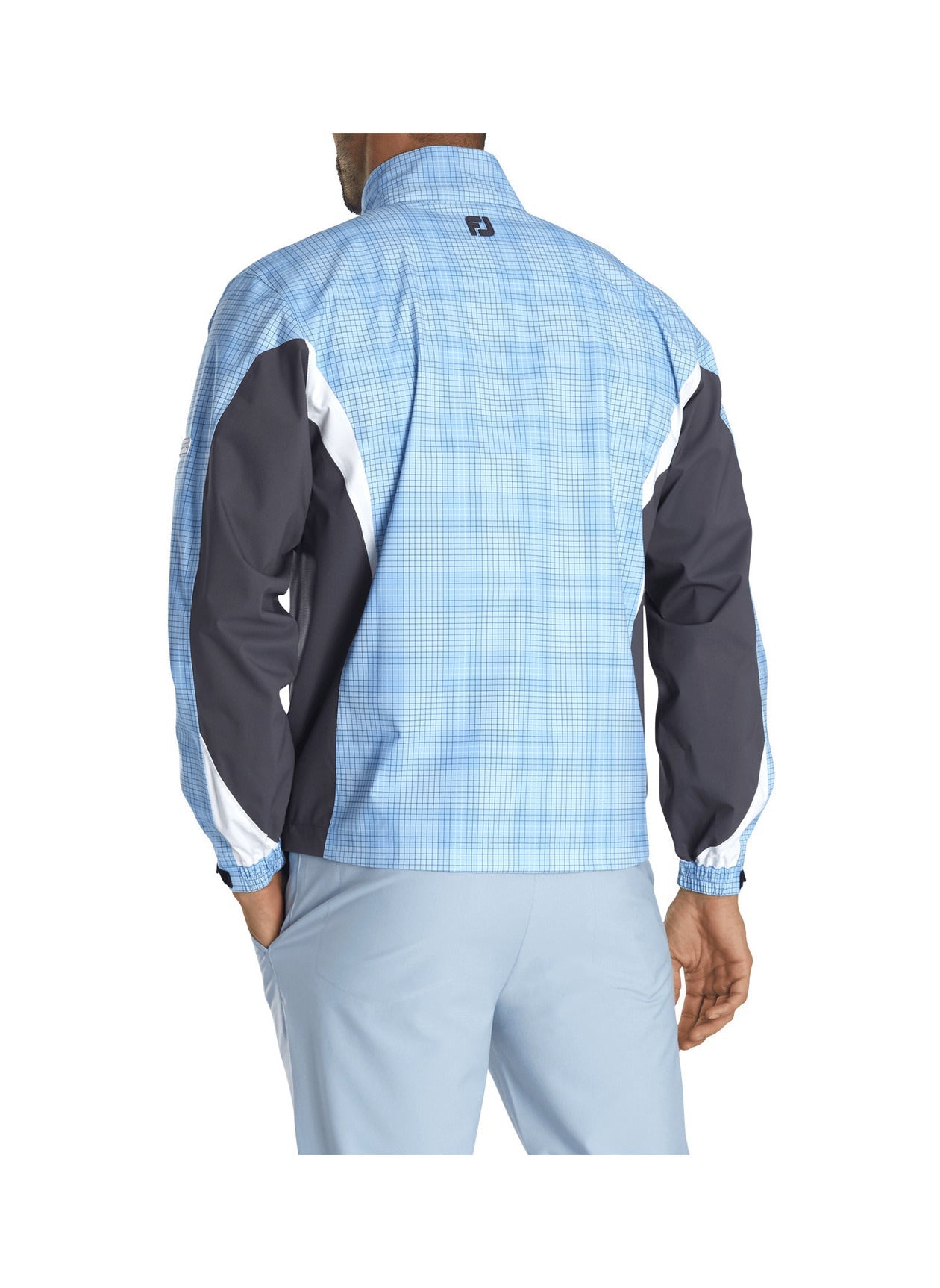 FootJoy men's HydroLite golf rain jacket in waterproof fabric, designed for weather-resistant golf clothing.